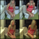 An attractive, blonde, mature woman records herself taking a shit and wiping while sitting on a toilet in 7 different scenes. No poop is seen, but the sounds are fantastic. Great video! Exactly 9 minutes.